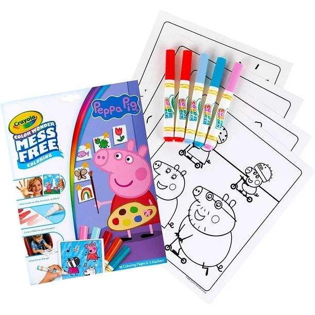 Crayola Peppa Pig Wonder Mess Free Coloring Set Book, Gift for Kids - Walmart.com | Walmart (US)