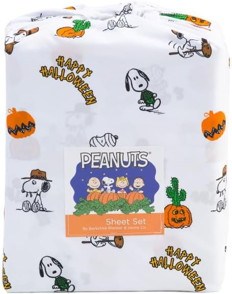 Berkshire Blanket Peanuts Halloween Fall Themed Sheet Sets (Happy Halloween, Queen) | Amazon (US)