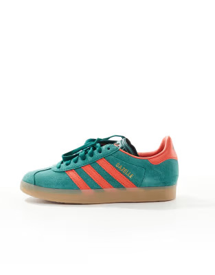 adidas Originals Gazelle sneakers in green and red | ASOS | ASOS (Global)