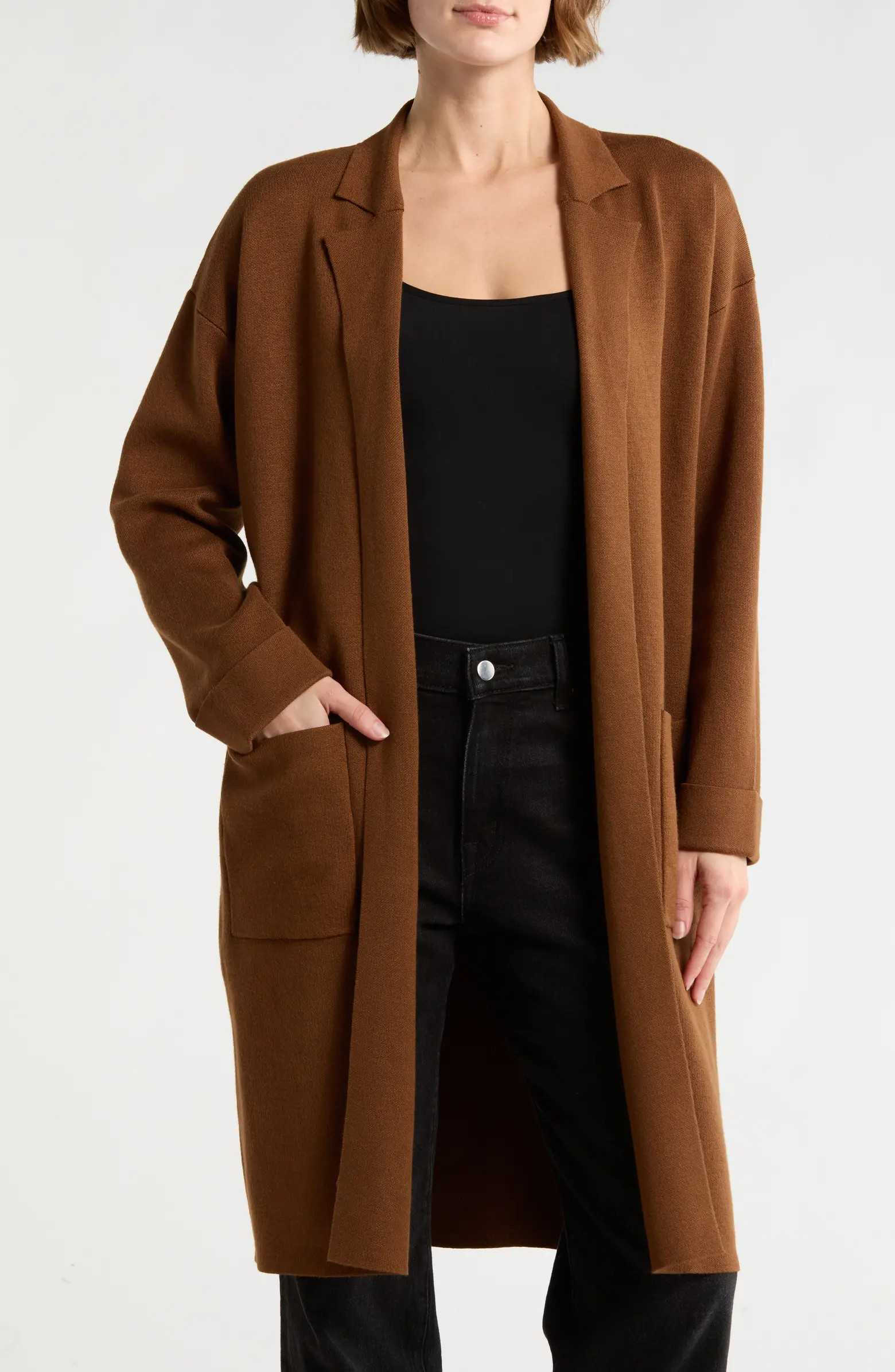 MAX STUDIO Patch Pocket Long Cardigan | Nordstromrack | Nordstrom Rack