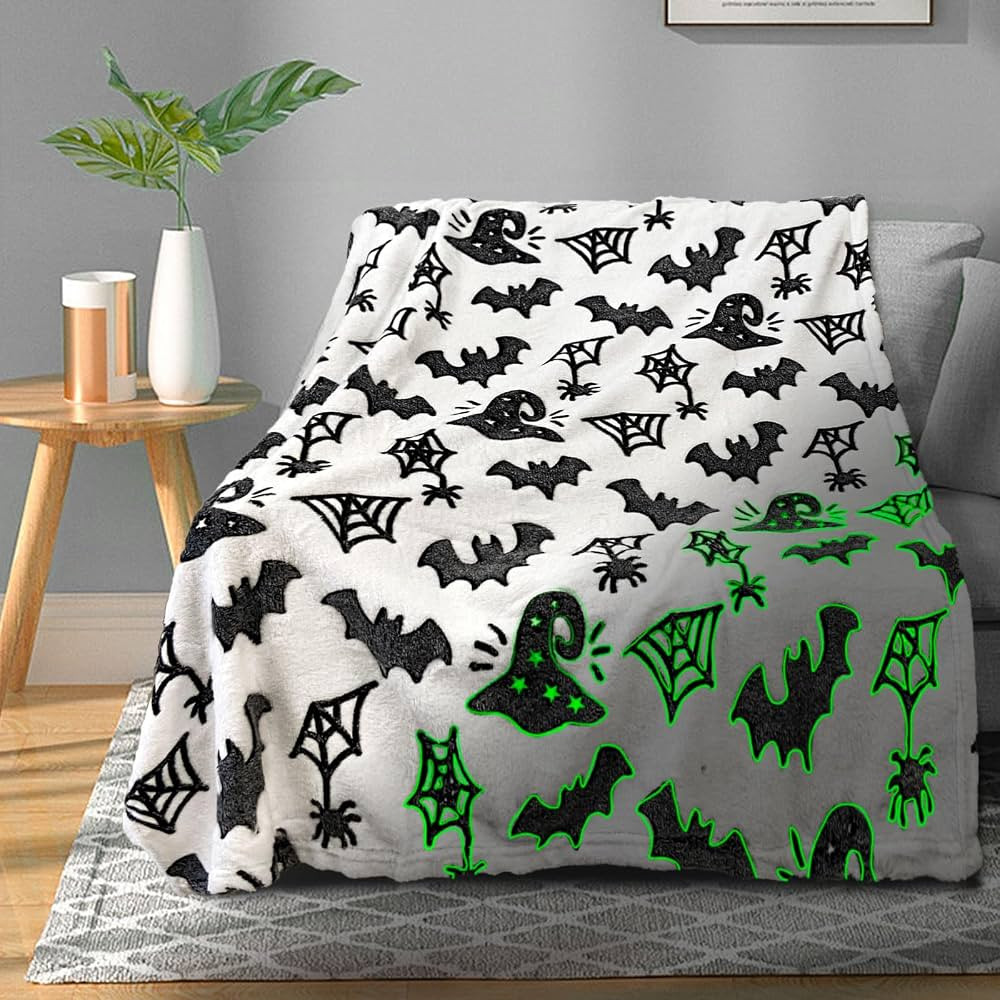TEHALK Cute Bat Halloween Blanket for Couch, Spooky Blanket for Boys/Girls/Toddler/Kids/Teens/Wom... | Amazon (US)