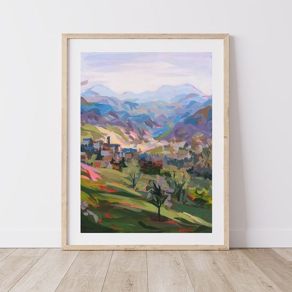 Italian Hillside // Impressionism Landscape Painting // Fine - Etsy | Etsy (US)