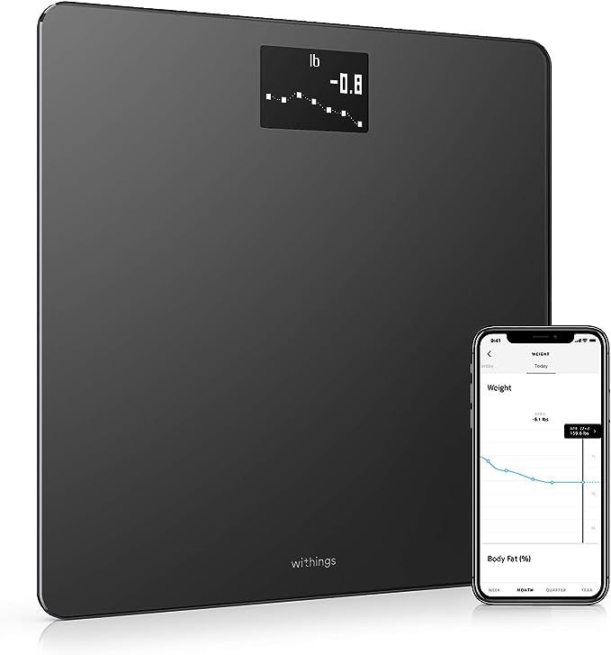 Withings Body - Smart Weight & BMI Wi-Fi Digital Scale with smartphone app, Black | Amazon (US)