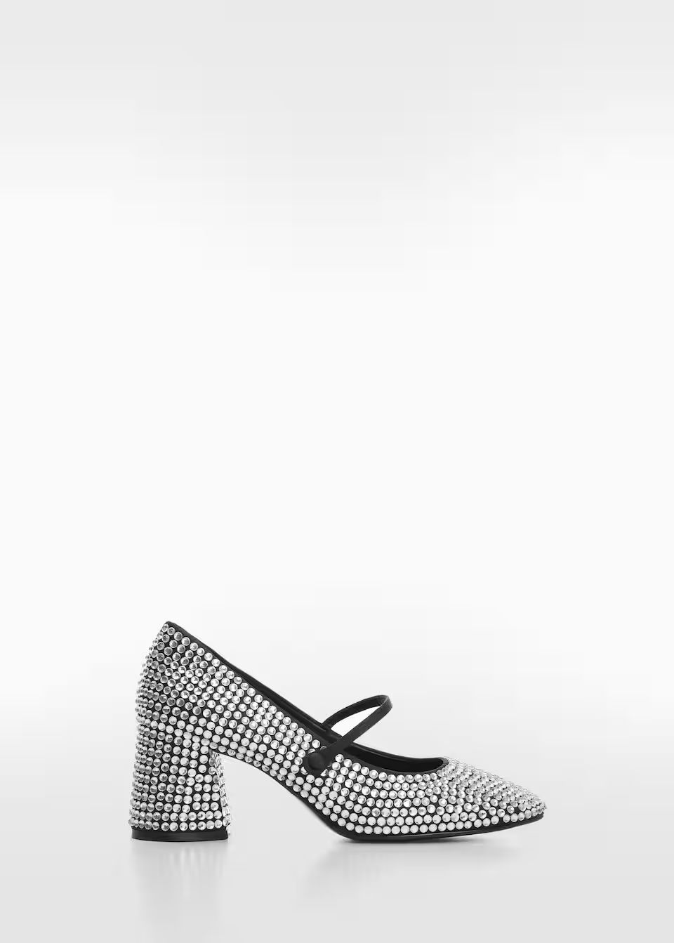 Rhinestone block-heeled shoe -  Women | Mango USA | MANGO (US)