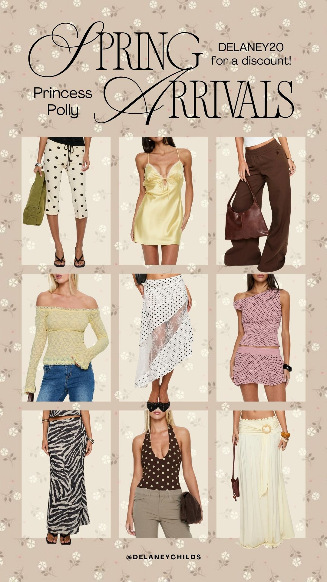 Spring arrivals from Princess Polly I'm loving - use code DELANEY20  

 #LTKNYFW #LTKselfcare