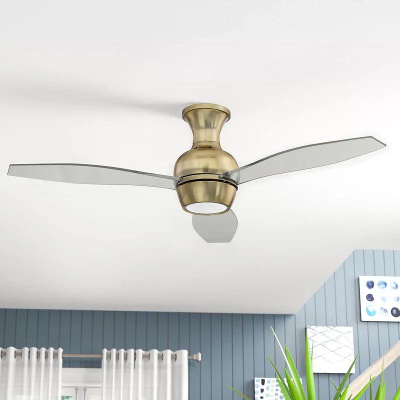 52" Mcnemar 3 - Blade LED Propeller Ceiling Fan with Wall Control and Light Kit Included | Wayfair North America
