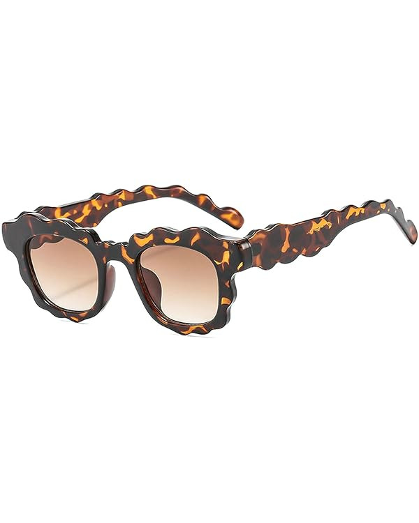COTIA Fashion Square Sunglasses Women New Unique Irregular Wave-Shaped Frames Sun Glasses for Men... | Amazon (US)
