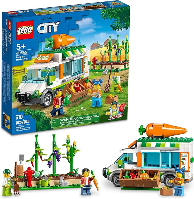 LEGO City Farmers Market Van 60345 Building Toy Set for Kids, Boys, and Girls Ages 5+ Mobile Farm... | Amazon (US)