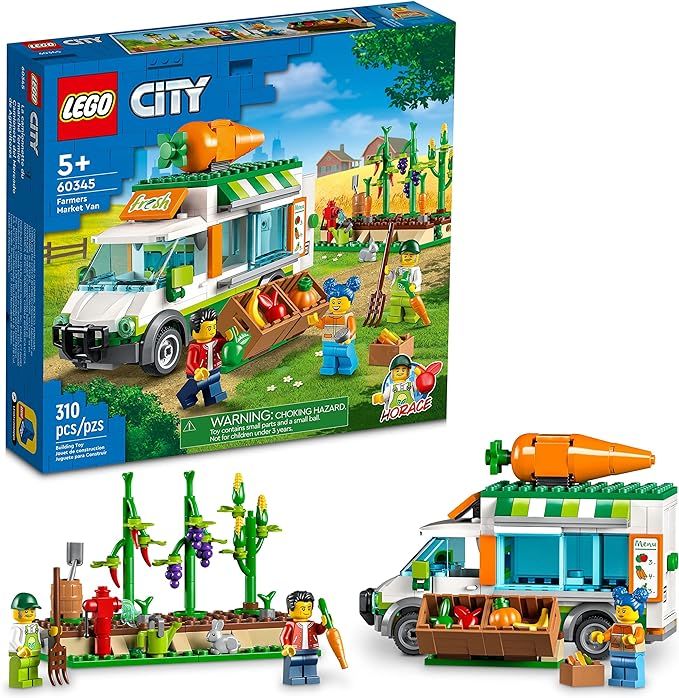 LEGO City Farmers Market Van 60345 Building Toy Set for Kids, Boys, and Girls Ages 5+ Mobile Farm... | Amazon (US)