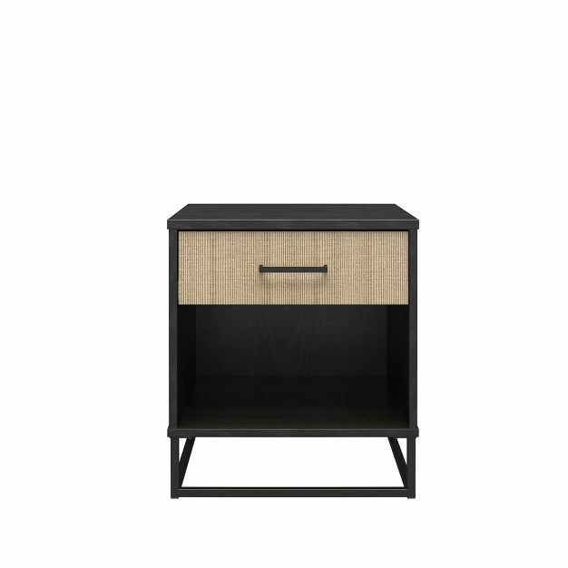 Kelly Nightstand Rattan/Black Oak - Novogratz | Target