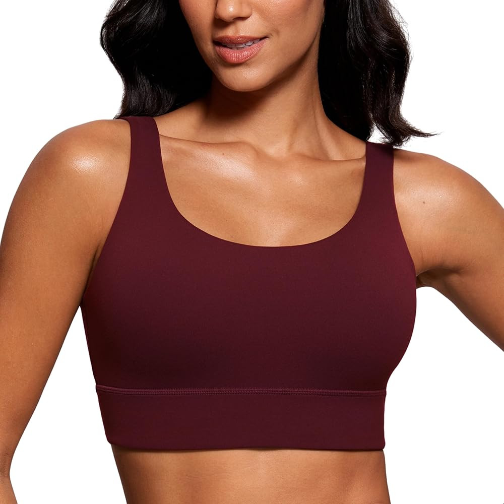 CRZ YOGA Butterluxe Womens U Back Sports Bra - Scoop Neck Padded Low Impact Yoga Bra Workout Crop... | Amazon (US)