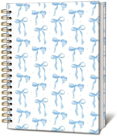 Coquette blue Bow Notebook Journal, Preppy Aesthetic Journal, Preppy Gifts for Women, blue Office... | Amazon (US)