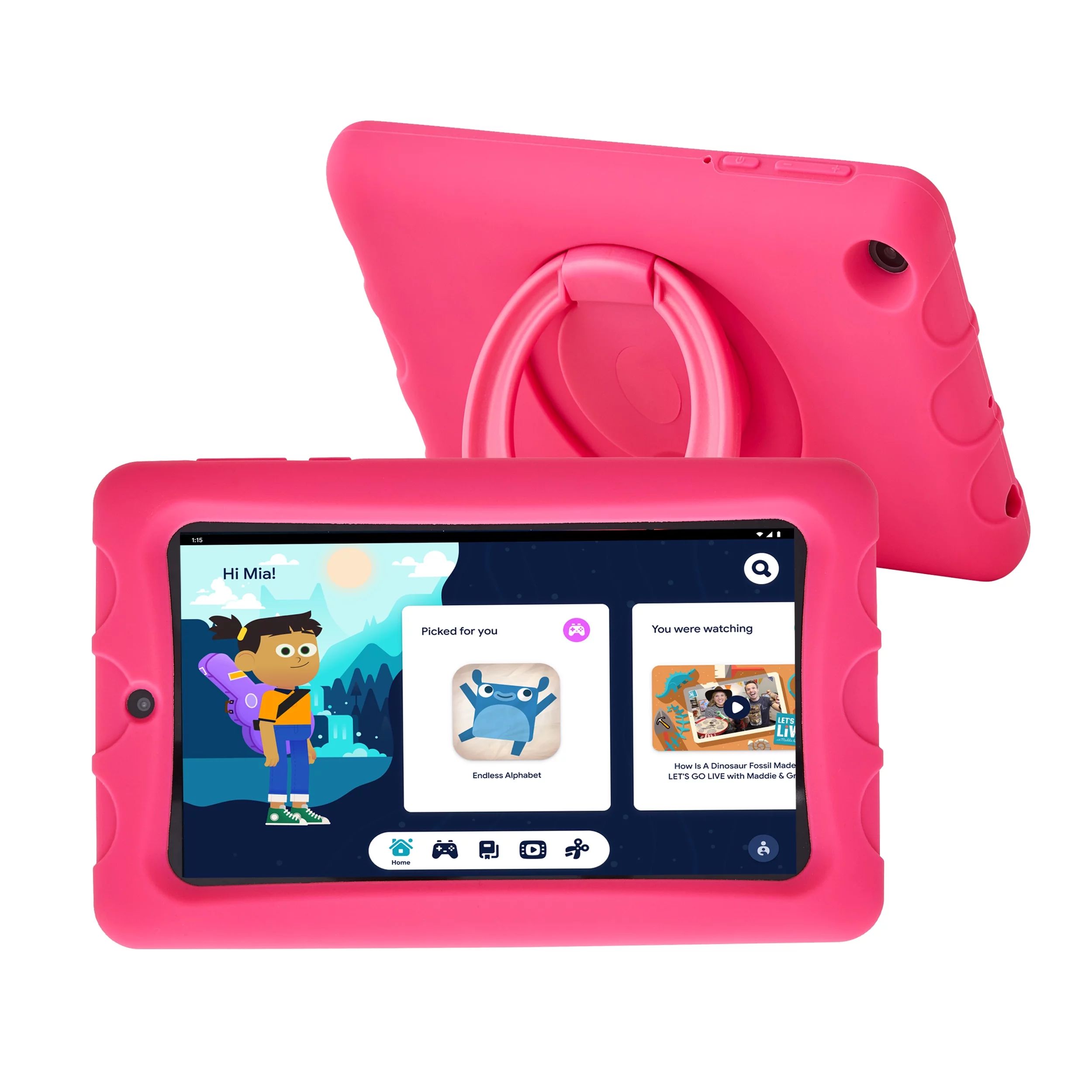onn. 7" Kids Tablet, 32GB (2022 Model) , 2.0 GHz Quad-Core Processor, Pink | Walmart (US)