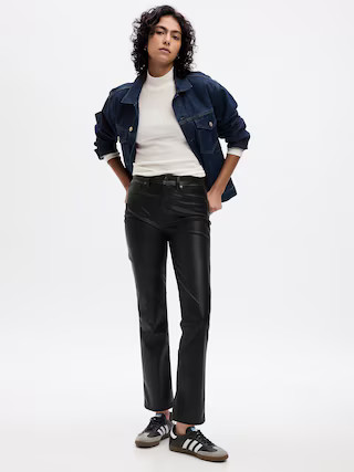 High Rise Vegan Leather Vintage Slim Pants | Gap (CA)