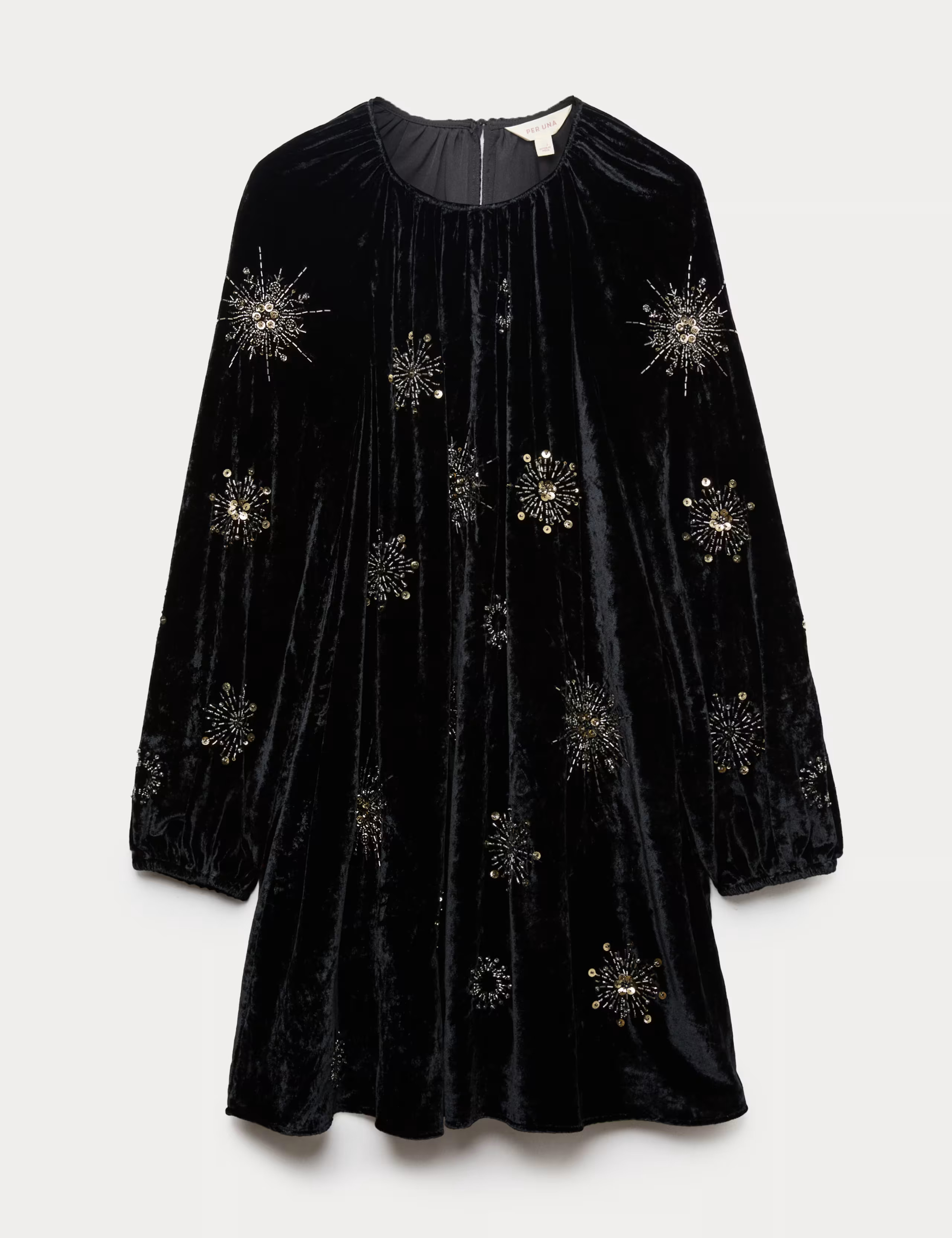 Velvet Embellished Mini Swing Dress | Marks & Spencer (UK)