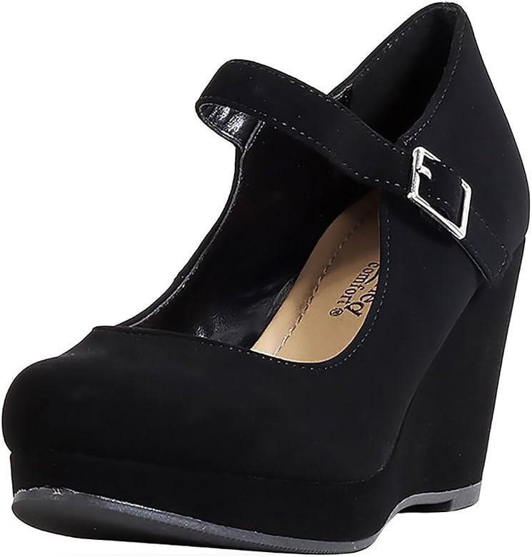CITYCLASSIFIED Mark/Thomas ~ Womens Mary Jane Strap Comfortable Office Dress Platform Wedge Pump ... | Amazon (US)