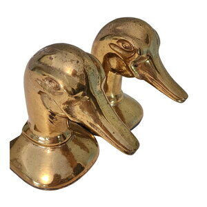 Vintage Mid Century Modern Gold Mallard Duck Bookends | Poshmark