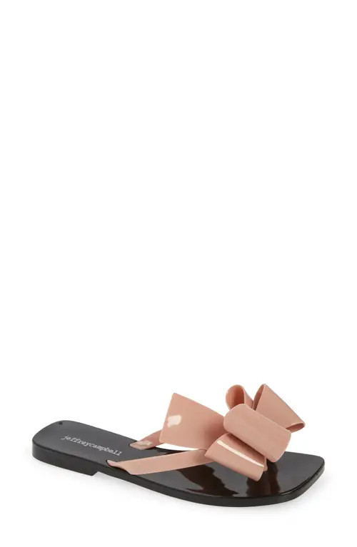 Jeffrey Campbell Sugary Flip Flop in Blush Shiny-Black Shiny at Nordstrom, Size 6 | Nordstrom