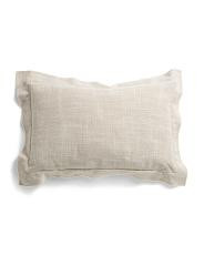 Made In Usa 13.5x21 Linen Blend Overfilled Double Flange Pillow | TJ Maxx