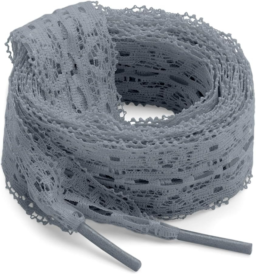 Flat Lace Fancy Shoelaces: 3CM Wide Lace Shoe Laces for Women - 2 Pairs | Amazon (US)