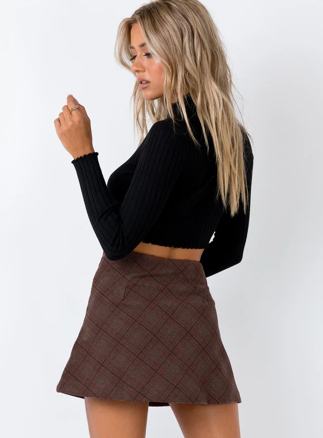 Fike Mini Skirt Brown | Princess Polly US