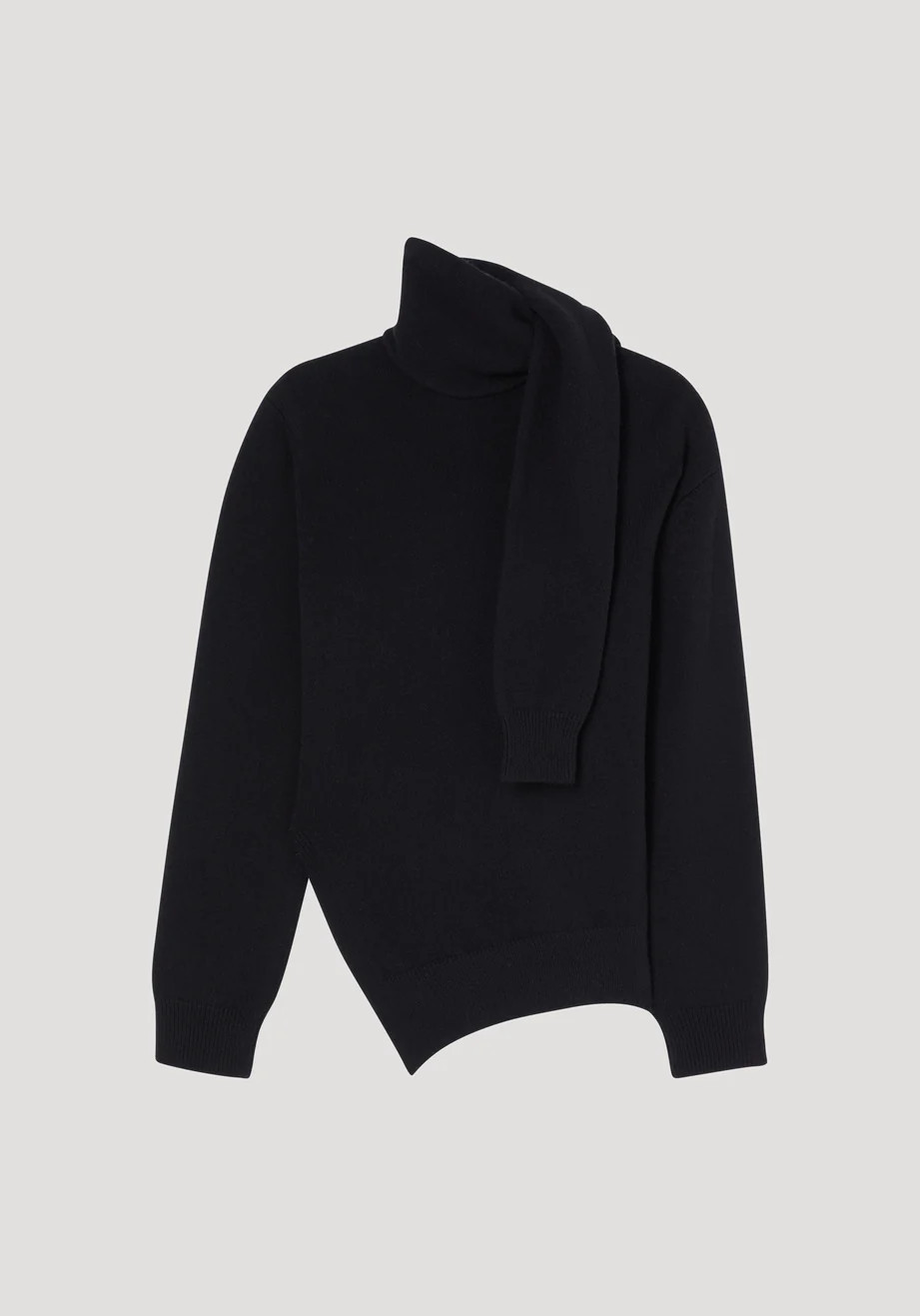 twisted scarf jumper | black | Rohe
