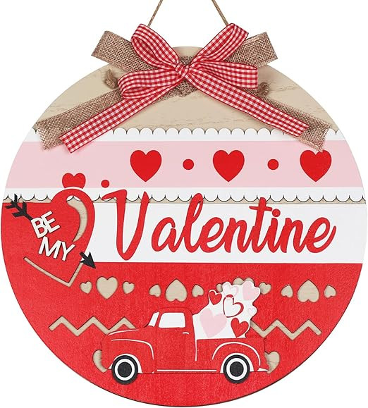 Valentines Day Decor & St Patricks Day Decorations, MEETYAMOR Wood Truck Double-sided Hanging Val... | Amazon (US)