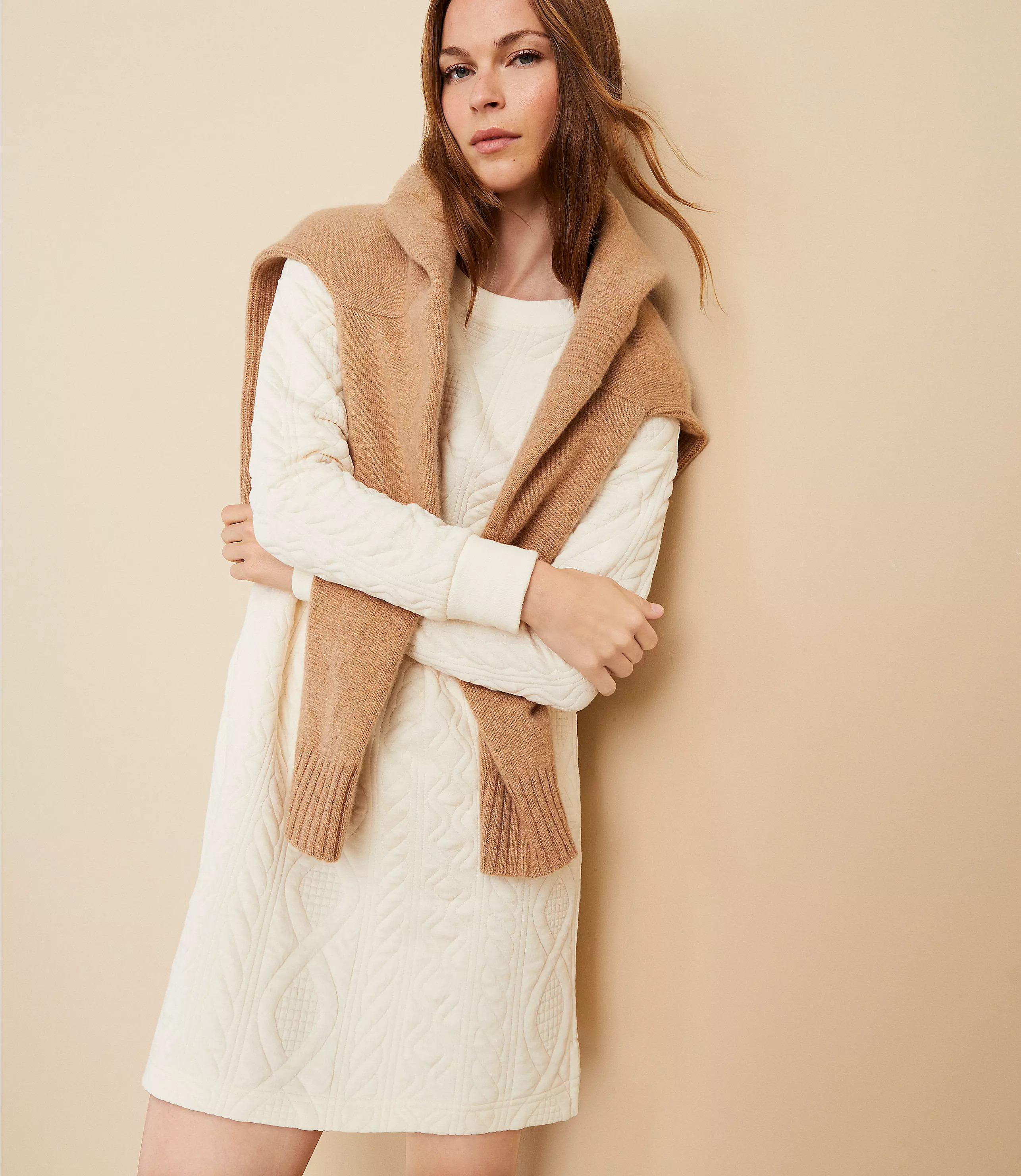 Lou & Grey Cable Quilted Mini Pocket Dress | LOFT