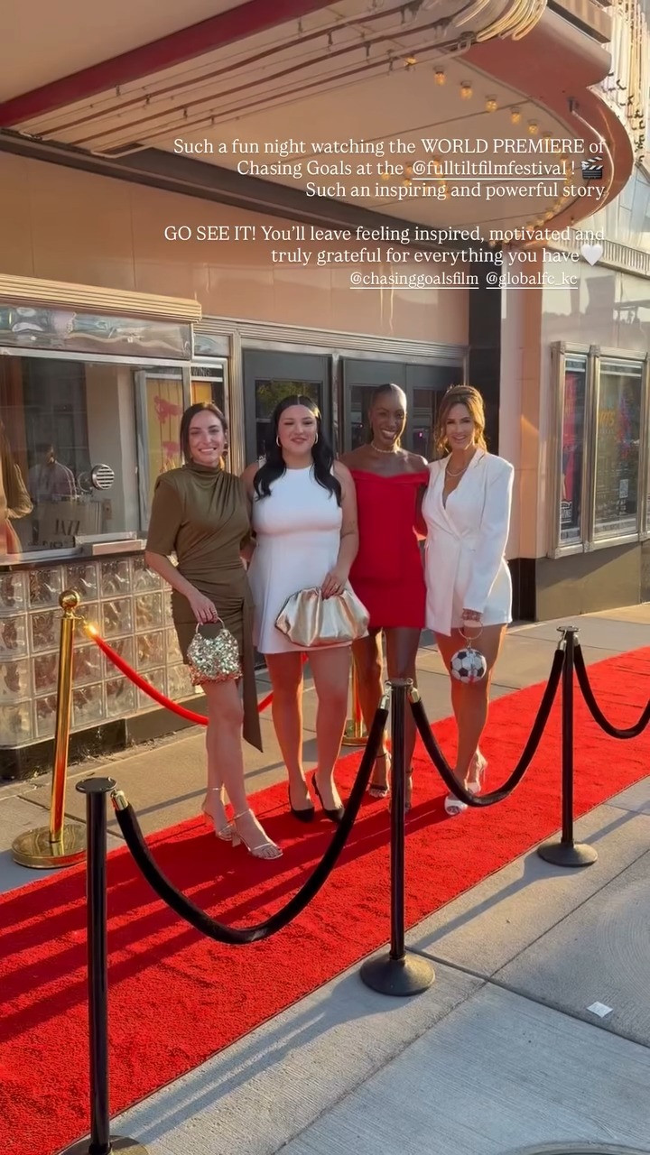 Such a special night at the Chasing Goals world premiere ✨🤍 So inspiring to see this story come to life! And of course, had to get a little dressed up for the occasion 🥂 

 #ChasingGoals #WorldPremiere #RedCarpetStyle #LTKStyle #EventStyle #NightOutLook #LTKdayinmylife #LTKgrwm #LTKootd