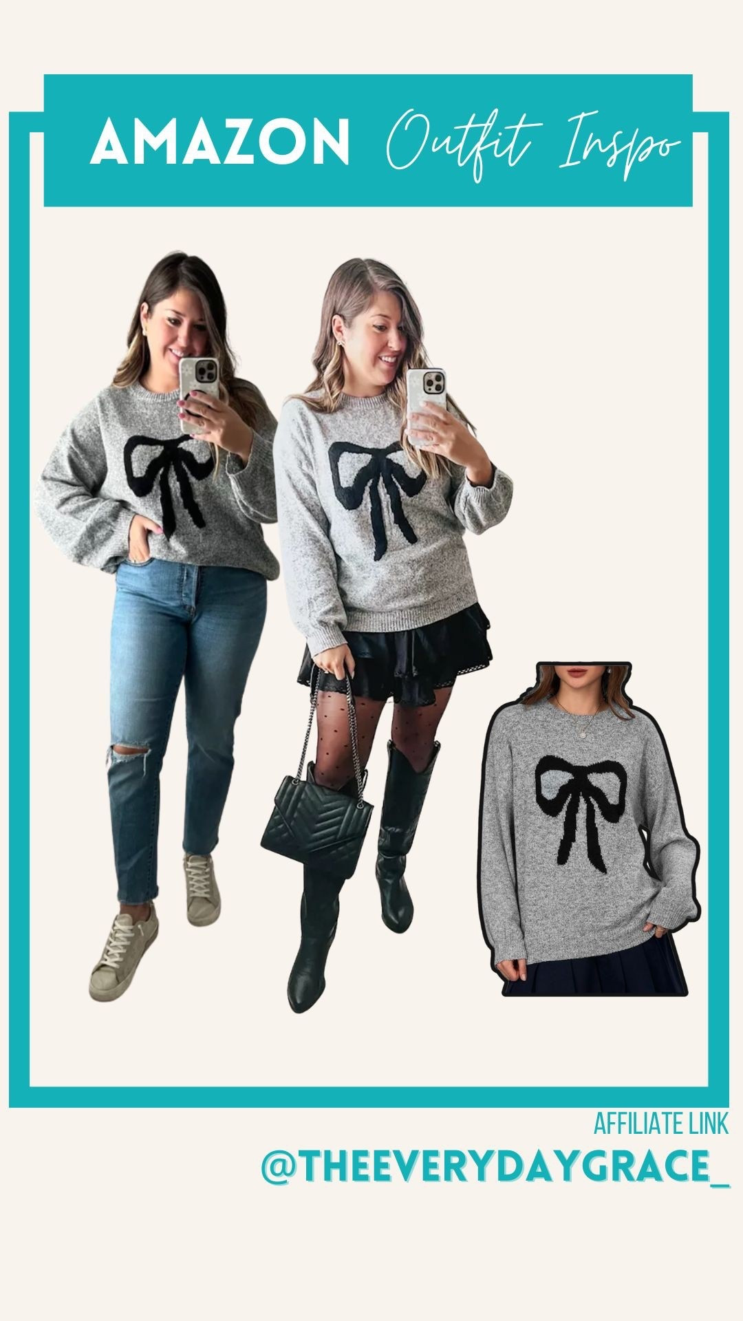 Cutest bow sweater for the holidays — wearing medium 

Christmas outfit, holiday outfit, girly winter outfit, bow sweater

#LTKHoliday #LTKSeasonal #LTKFindsUnder50