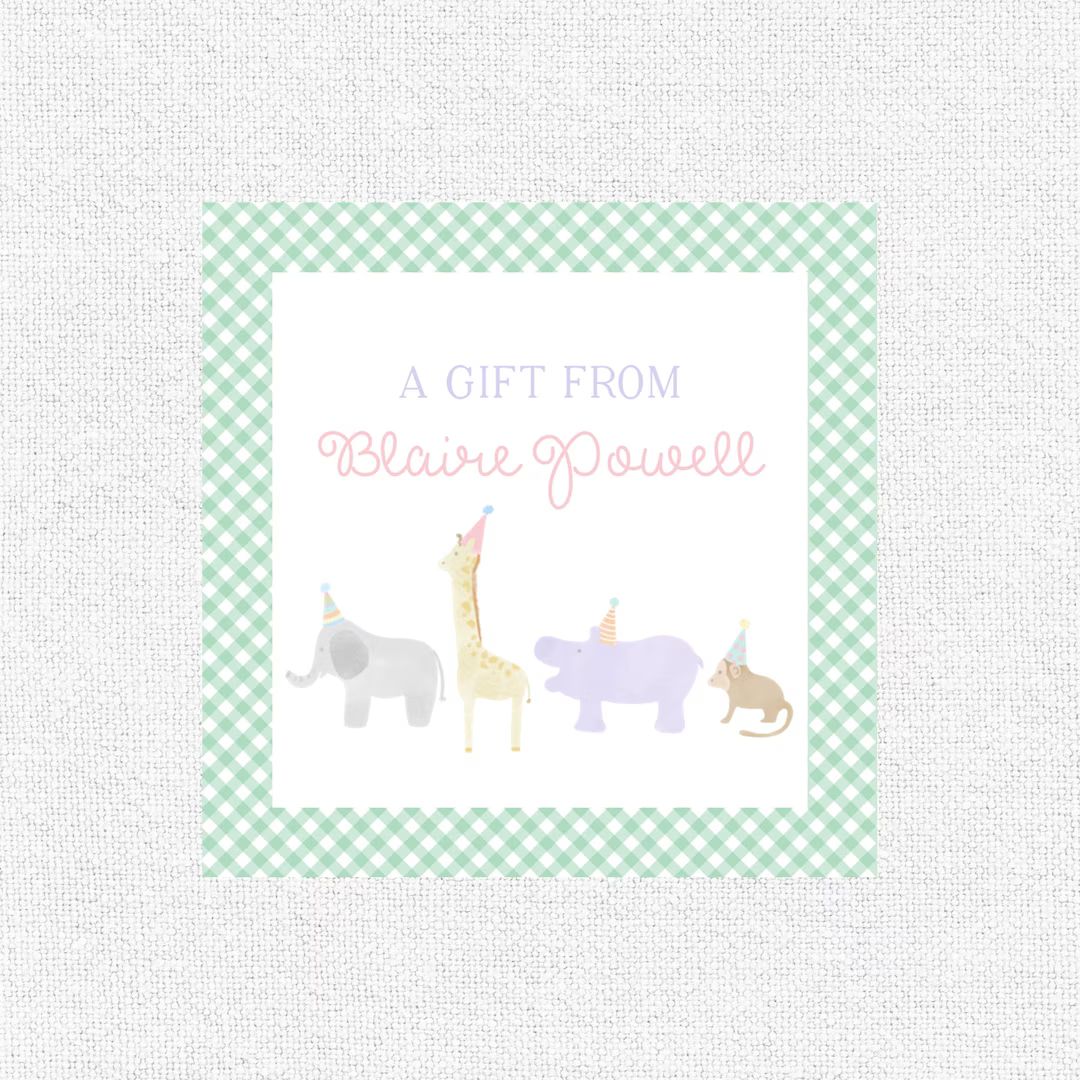 Girls Animal Parade Enclosure Cards or Stickers for - Etsy | Etsy (US)