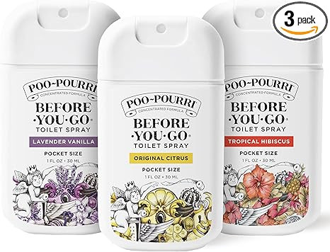 Poo-Pourri Before-You-Go Pocket Toilet Spray, Travel Essentials, 1 Fl Oz, Spring Variety 3 Pack, ... | Amazon (US)