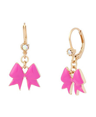 Betsey JohnsonFuchsia Cheer Bow Drop Earrings | Macy's