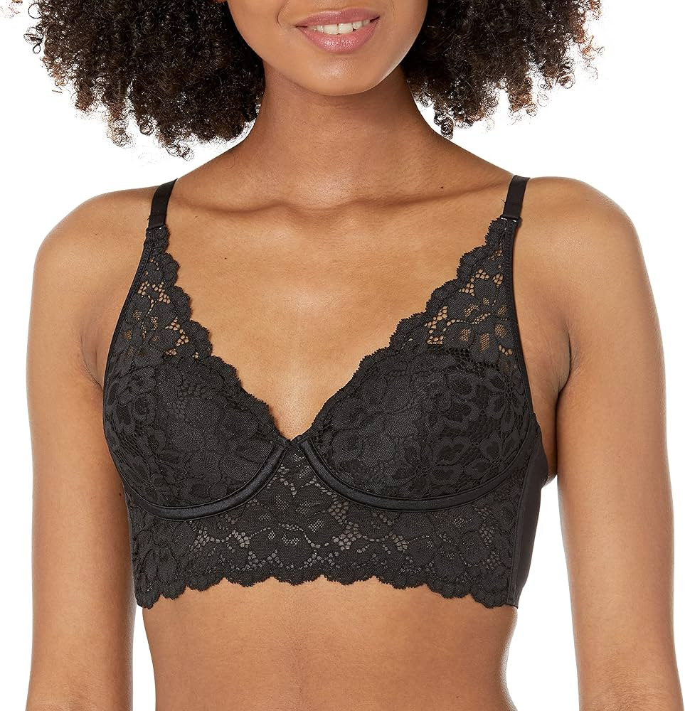 Maidenform Women's Pure Comfort Wireless Lace Longline Bralette Convertible Bra | Amazon (US)