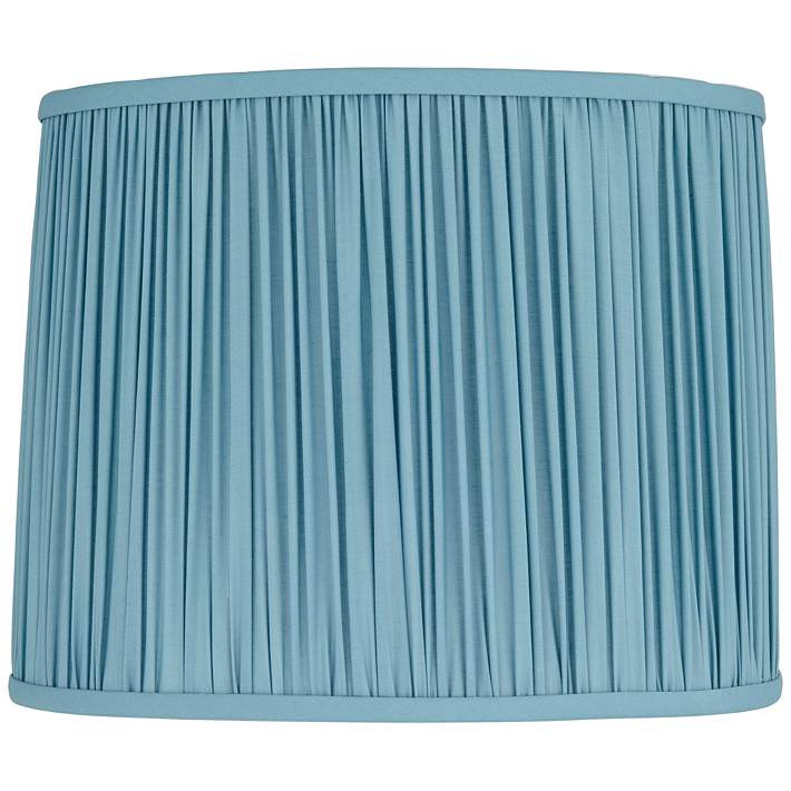 Darby Teal Shirred Slight Drum Lamp Shade 13x14x11 (Spider) - #208V1 | Lamps Plus | Lamps Plus