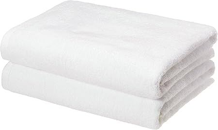 Amazon Basics Quick-Dry, Luxurious, Soft, 100% Cotton Towels, White - Set of 2 Bath Towels | Amazon (US)