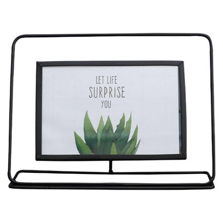 Photo Frame 6 inch Black/Gold Metal Glass Photo Frame Portrait Holder Wedding black cross | Walmart (US)