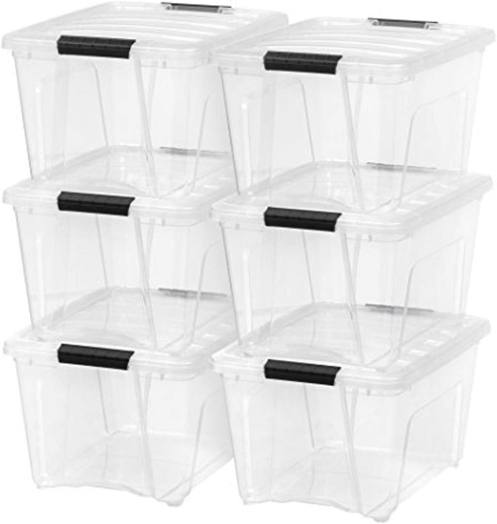 IRIS USA 32 Qt. Plastic Storage Bin Tote Organizing Container with Durable Lid and Secure Latchin... | Amazon (US)