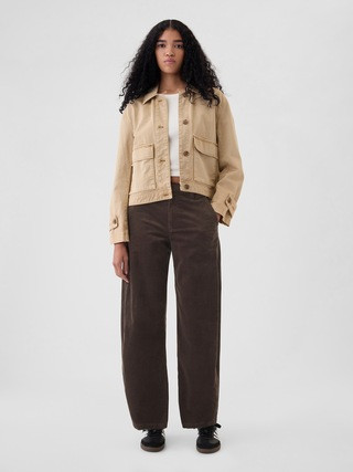 High Rise Corduroy Tapered Ankle Trousers | Gap (US)