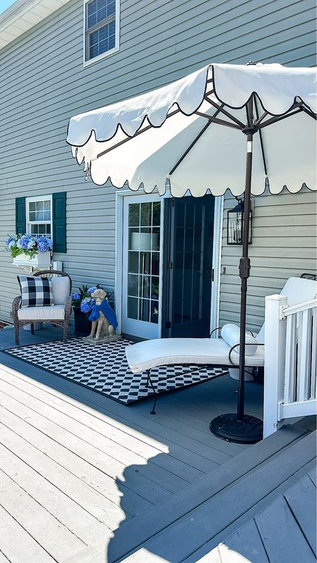 Loving my white patio umbrellas with black trim & this Mackenzie look-a-like rug! Both are a steal! 

#LTKHome #LTKSeasonal