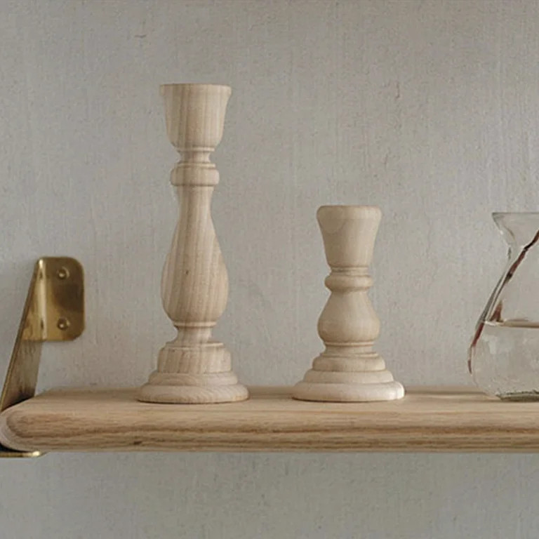 Wood Candlestick,Miuline 1pc Burlywood Gothic Wood Carved Pillar Candle Sticks Holders Art Decor | Walmart (US)