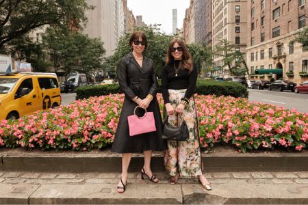 Fall outfits! See how this mother daughter duo styles their Frances Valentine Pre-Fall looks! #falloutfit #falloutfits #blackdress #lbd #widelegpant 

#LTKstyletip #LTKover40 #LTKSeasonal