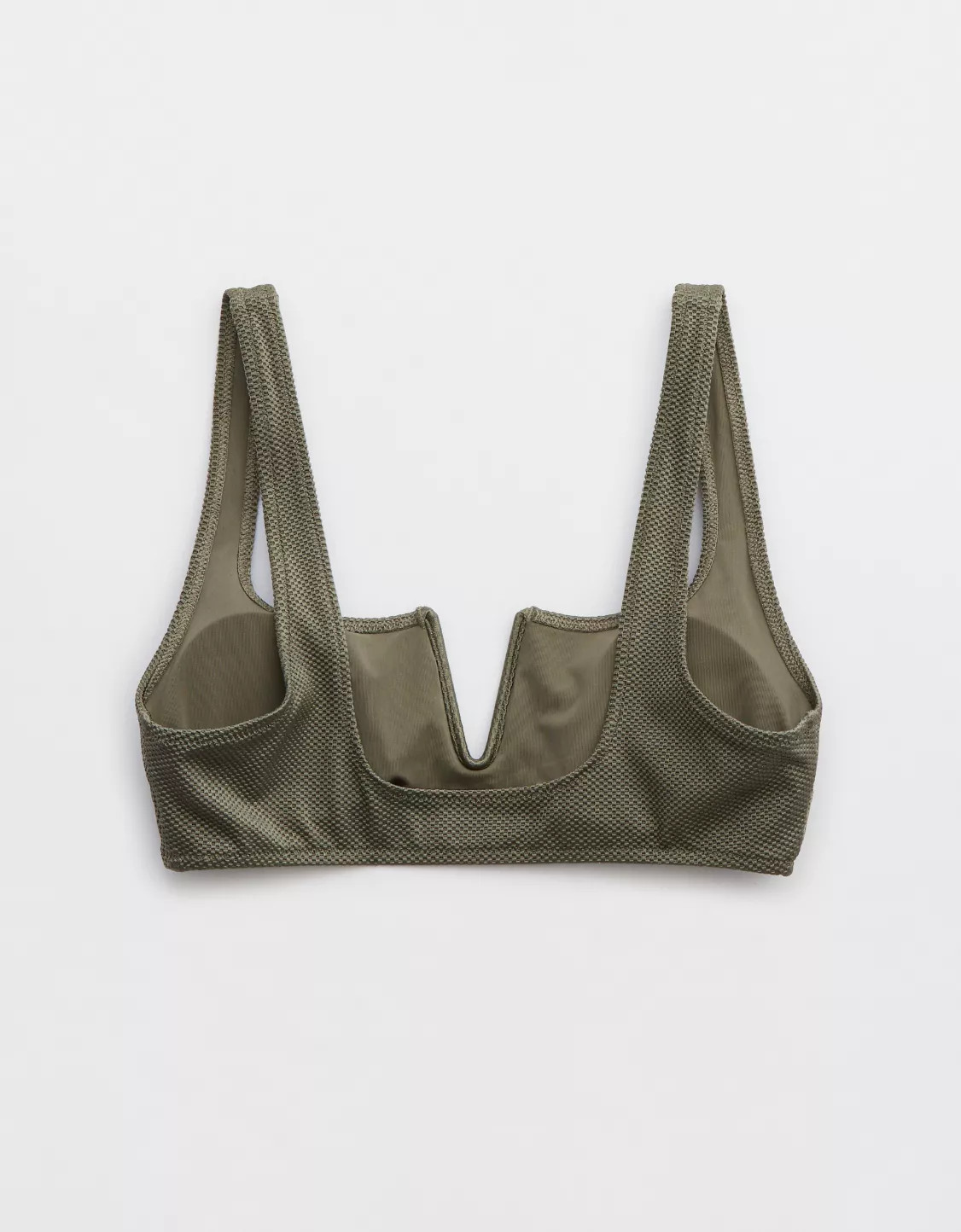 Aerie Shine Pique V Wire Scoop Bikini Top | Aerie