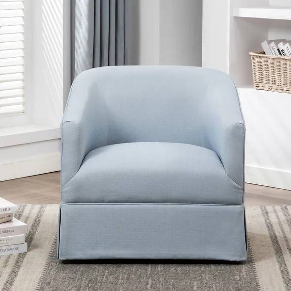 Elayne Skirted Fabric Swivel Accent Chair by Greyson Living - Bed Bath & Beyond - 34740731 | Bed Bath & Beyond