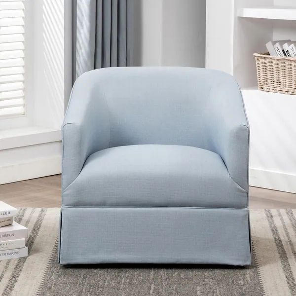 Elayne Skirted Fabric Swivel Accent Chair by Greyson Living - Sky Blue | Bed Bath & Beyond