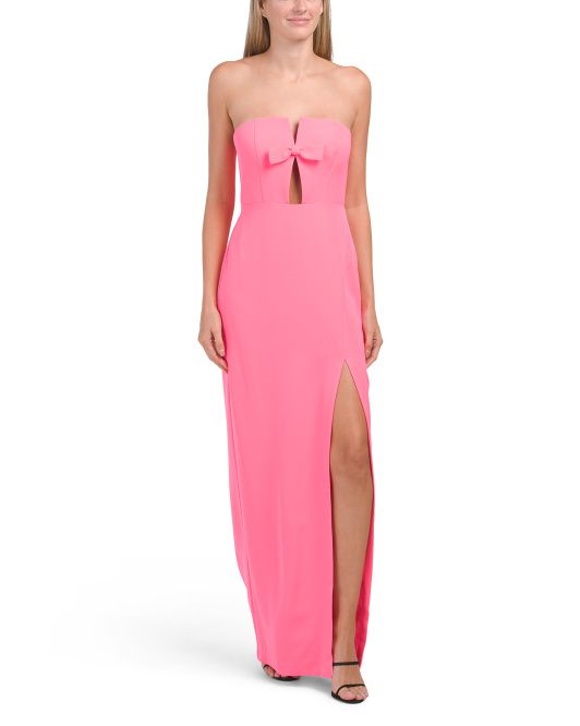 Strapless Gown With Bow Detail | TJ Maxx