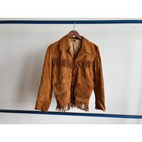 Small 50S Suede Fringe Jacket/Brown Leather 1950S 1960S 60S Button Front | Etsy (US)