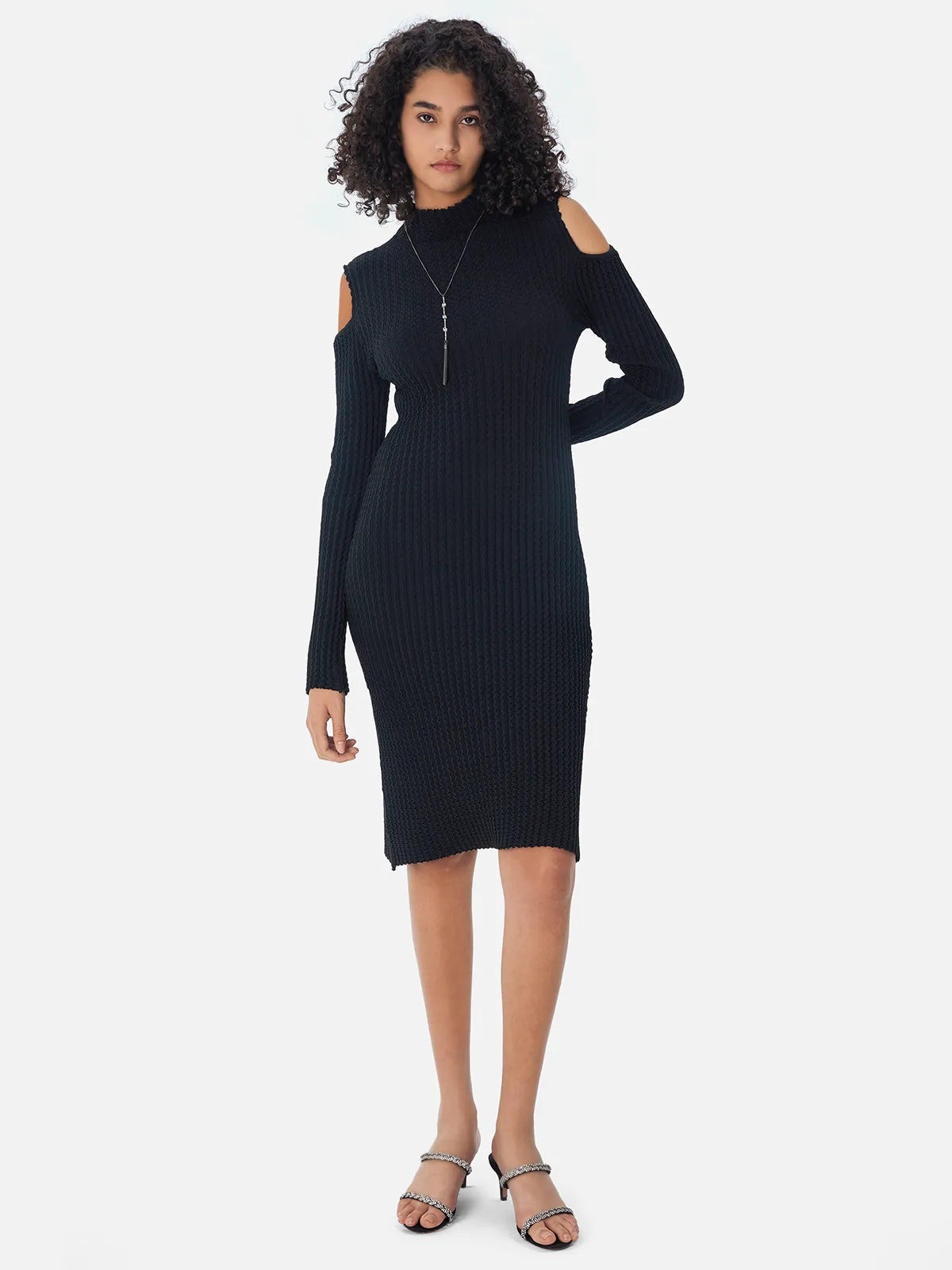 Cold Shoulder Cutouts Sweater Dress | SDEER