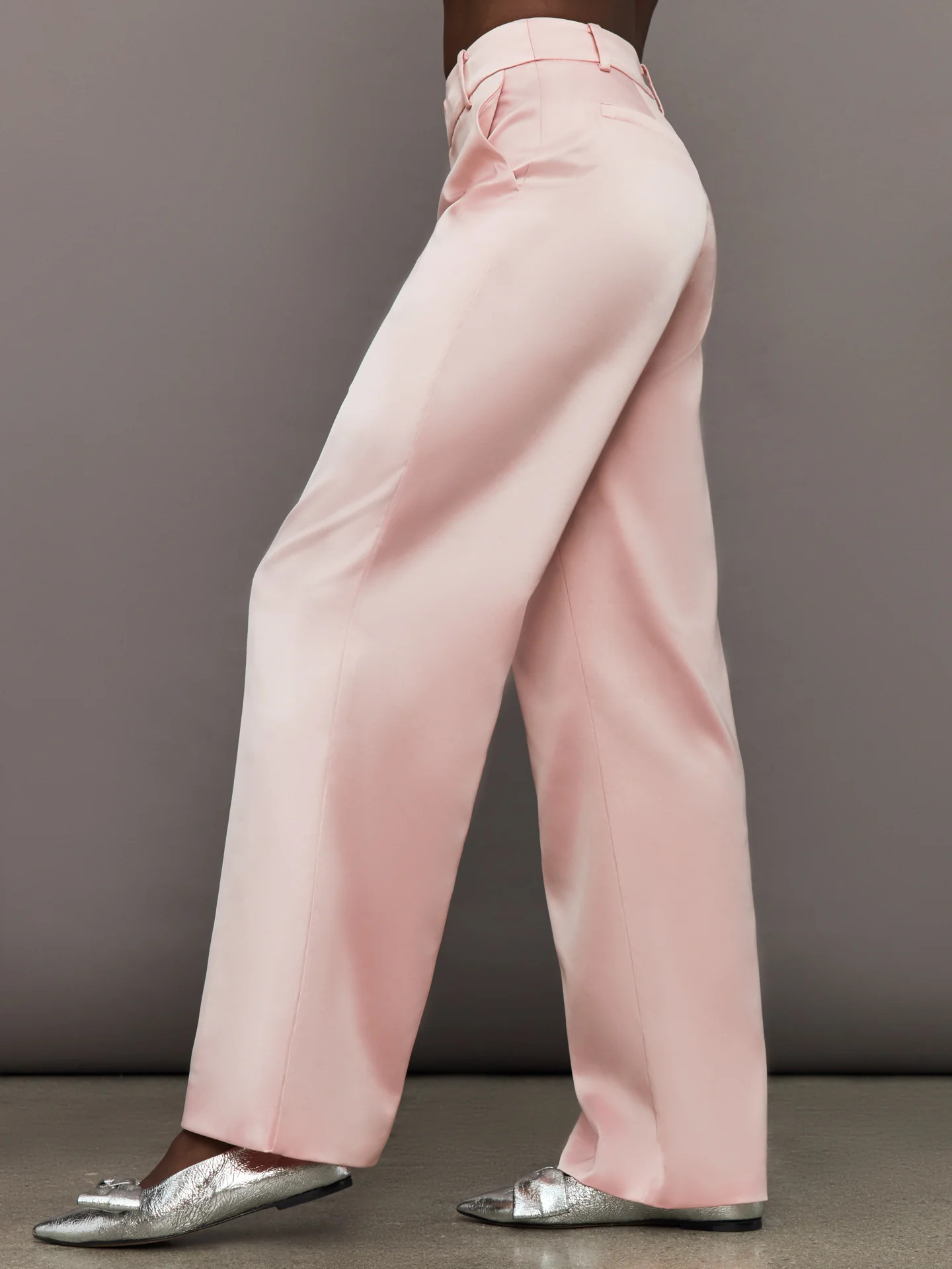 Satin Straight Leg Pant - Blush | Carbon38