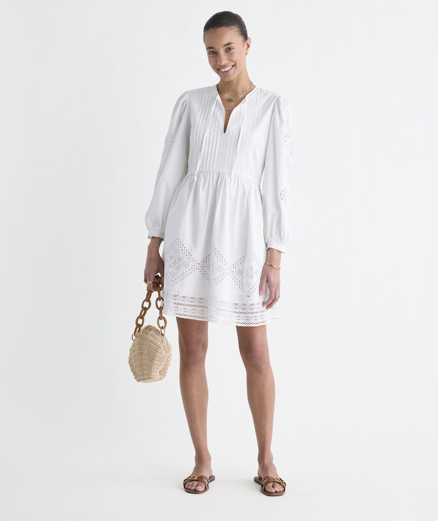 Nora Pintuck Eyelet Dress | vineyard vines